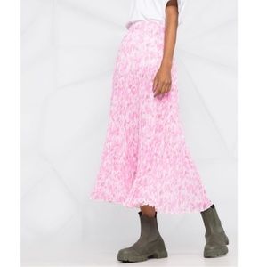 NEW Ganni Pleated Georgette Skirt Sweet Lilac 34